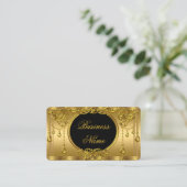 Elegantes Royal Gold und Black Visitenkarte (Stehend Vorderseite)