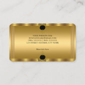 Elegantes Royal Gold und Black Visitenkarte (Rückseite)