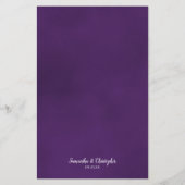 Elegantes Royal Lila Rose Budget Hochzeitsmenü (Rückseite)