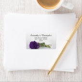Elegantes Royal Lila Rose Wedding Address Label Adressaufkleber (Insitu)