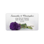 Elegantes Royal Lila Rose Wedding Address Label Adressaufkleber (Vorne)