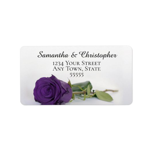 Elegantes Royal Lila Rose Wedding Address Label Adressaufkleber (Vorne)