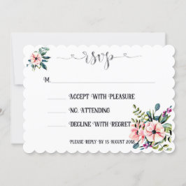 Elegantes RSVP-Design für Blumenhochzeiten Einladung