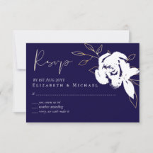 Elegantes RSVP-Menü für blaue Goldmedaillen