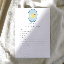 Elegantes Rubber Duck Word Scramble Baby Shower Ga