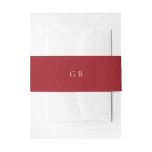 Elegantes Rubrot-Monogramm Moderne Hochzeit Einladungsbanderole