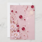 Elegantes Ruby- & Champagnerglas 40. Hochzeitstag Einladung (Rückseite)