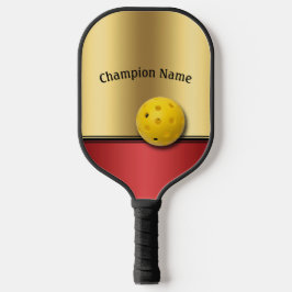 Elegantes Ruby und Gold Design personalisieren Pickleball Schläger