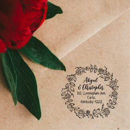 Elegantes Rücksendeadresse Couple Gummistempel