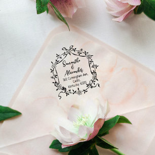 Elegantes Rücksendeadresse Couple Gummistempel