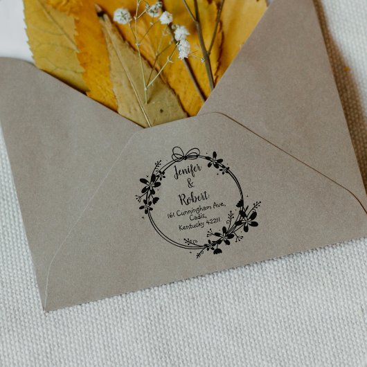 Elegantes Rücksendeadresse Couple Gummistempel