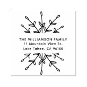Elegantes Rücksendeadresslabel mit Zweigen Permastempel (Design)