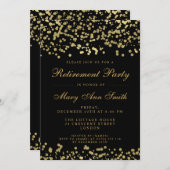 Elegantes Ruhestand Party Goldenes Tessin Einladung (Vorne/Hinten)