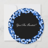 Elegantes Ruhestands-Party-blaue funkelnd Lichter Einladung (Rückseite)