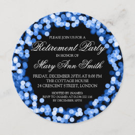 Elegantes Ruhestands-Party-blaue funkelnd Lichter Einladung
