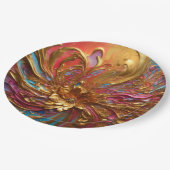 Elegantes Rundpapierdesign Pappteller (Schrägansicht)