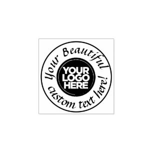 Elegantes Rundschreiben mit Logokreisen Vintag Gummistempel