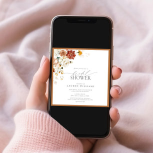 Elegantes Rust Burnt Orange Brautparty Einladung