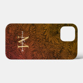 Elegantes Rust Orange Gold Floral Script Monogram Case-Mate iPhone Hülle (Rückseite (Horizontal))