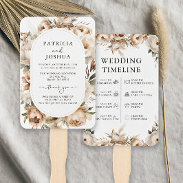 Elegantes Rustic Boho Hochzeitsprogramm Fächer