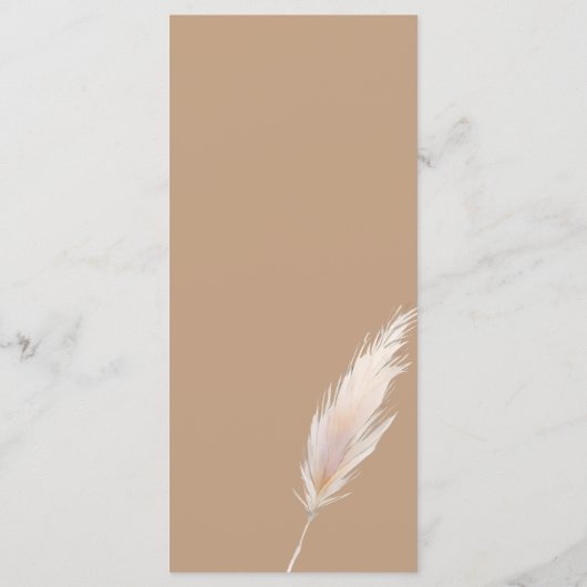 Elegantes Rustic Boho Wedding Menu Menükarte (Rückseite)