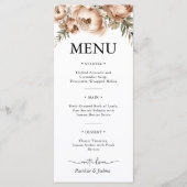 Elegantes Rustic Boho Wedding Menu Menükarte (Vorderseite)