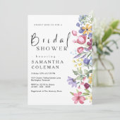 Elegantes Rustic Boho Wildblume Brautparty Einladung (Stehend Vorderseite)