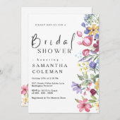 Elegantes Rustic Boho Wildblume Brautparty Einladung (Vorne/Hinten)