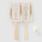 Elegantes Rustic Fall Beige Hochzeitsprogramm Fächer (Vorne und Hinten)