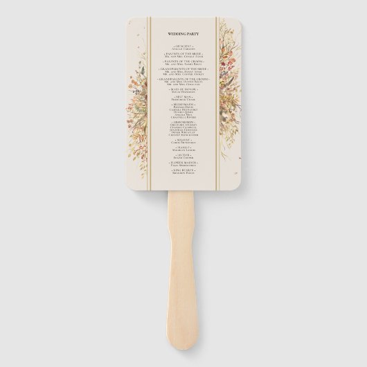 Elegantes Rustic Fall Beige Hochzeitsprogramm Fächer (Rückseite)