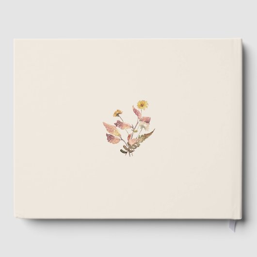 Elegantes Rustic Fall Beige Wedding Guest Book Gästebuch (Rückseite)