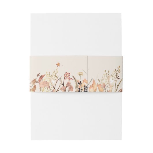 Elegantes Rustic Fall Beige Wedding Monogram Einladungsbanderole (Rückseitenbeispiel)