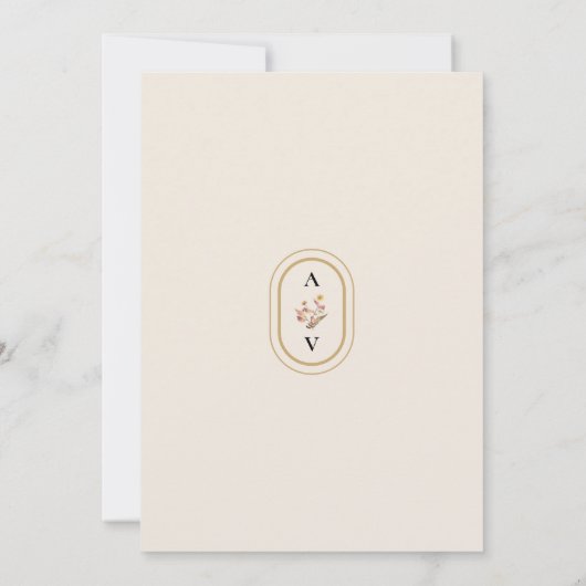 Elegantes Rustic Fall Beige Wedding Monogram Save The Date (Rückseite)