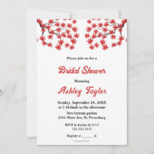 Elegantes Rustic Fall Red Blätter Boho Brautparty Einladung (Vorderseite)