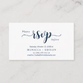 Elegantes Rustic Navy Blue, Party UAWG, reagieren Begleitkarte (Vorderseite)