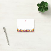 Elegantes Rustic Sunflower Burgundy Script Monogra Post-it Klebezettel (Büro)