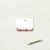 Elegantes Rustic Sunflower Burgundy Script Monogra Post-it Klebezettel (Auf Schreibtisch)