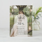 Elegantes Rustikales Arch Foto Budget Brautparty Einladung (Stehend Vorderseite)