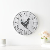 Elegantes rustikales Bauernhaus Imitate Weißholz & Große Wanduhr (Zuhause)