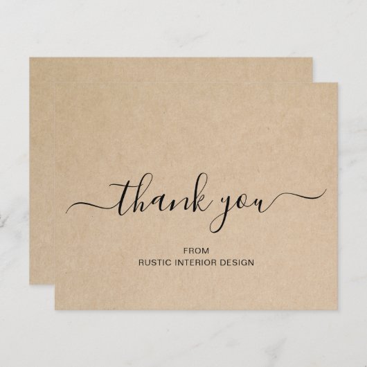 Elegantes rustikales Berufliches Budget Danke Kart (Vorne/Hinten)