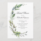 Elegantes Rustikales Blätter Grünes Brautparty Einladung (Vorderseite)