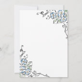 Elegantes Rustikales blaues Rose Blumenkohl Brautp Einladung (Rückseite)