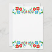 Elegantes Rustikales blaues Rote Rosen Blumenkohl Einladung (Rückseite)