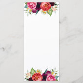 Elegantes rustikales Blumen-Event-Menü Menükarte (Rückseite)