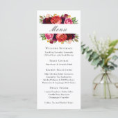 Elegantes rustikales Blumen-Event-Menü Menükarte (Stehend Vorderseite)
