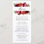Elegantes rustikales Blumen-Event-Menü Menükarte (Vorderseite)