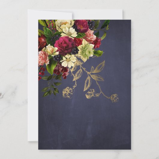 Elegantes rustikales blumengeschmücktes Brautparty Einladung (Rückseite)