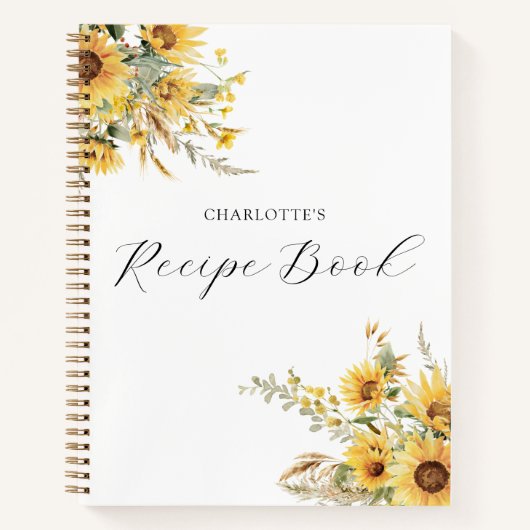 Elegantes rustikales Blumenrezept Notizblock (Vorderseite)