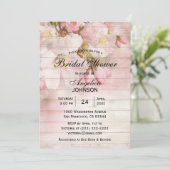 Elegantes Rustikales Brautparty aus Kirschholz Einladung (Stehend Vorderseite)