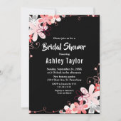 Elegantes rustikales Brautparty der Schwarzen Flor Einladung (Vorderseite)